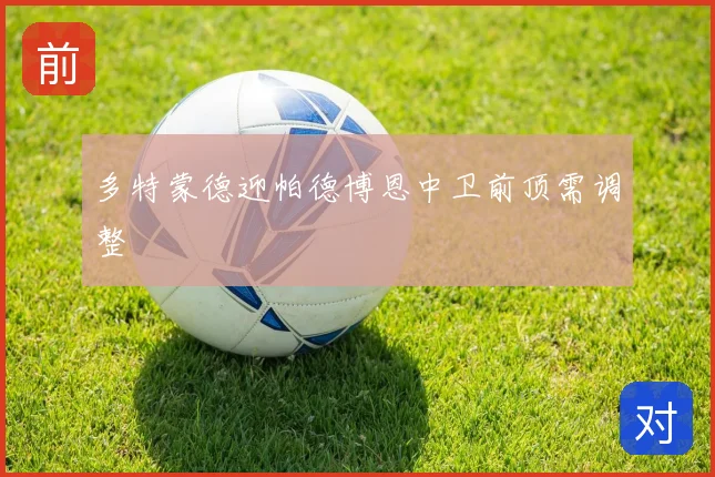 多特蒙德迎帕德博恩中卫前顶需调整