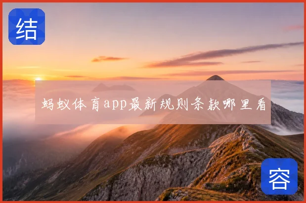 蚂蚁体育app最新规则条款哪里看